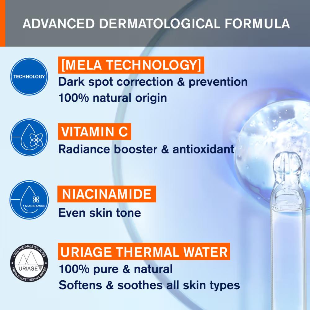 Uriage Depiderm Brightening Face Wash with Vitamin C Niacinamide Boosts Radiance Reduces Melasma, 100ml