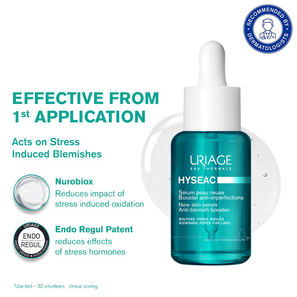 Uriage Hyseac Skin Anti-Blemish Serum 5.8% AHA for Hormonal Peak & Stress Acne Dermat Recommended, 30ml, Buy from Indicrest