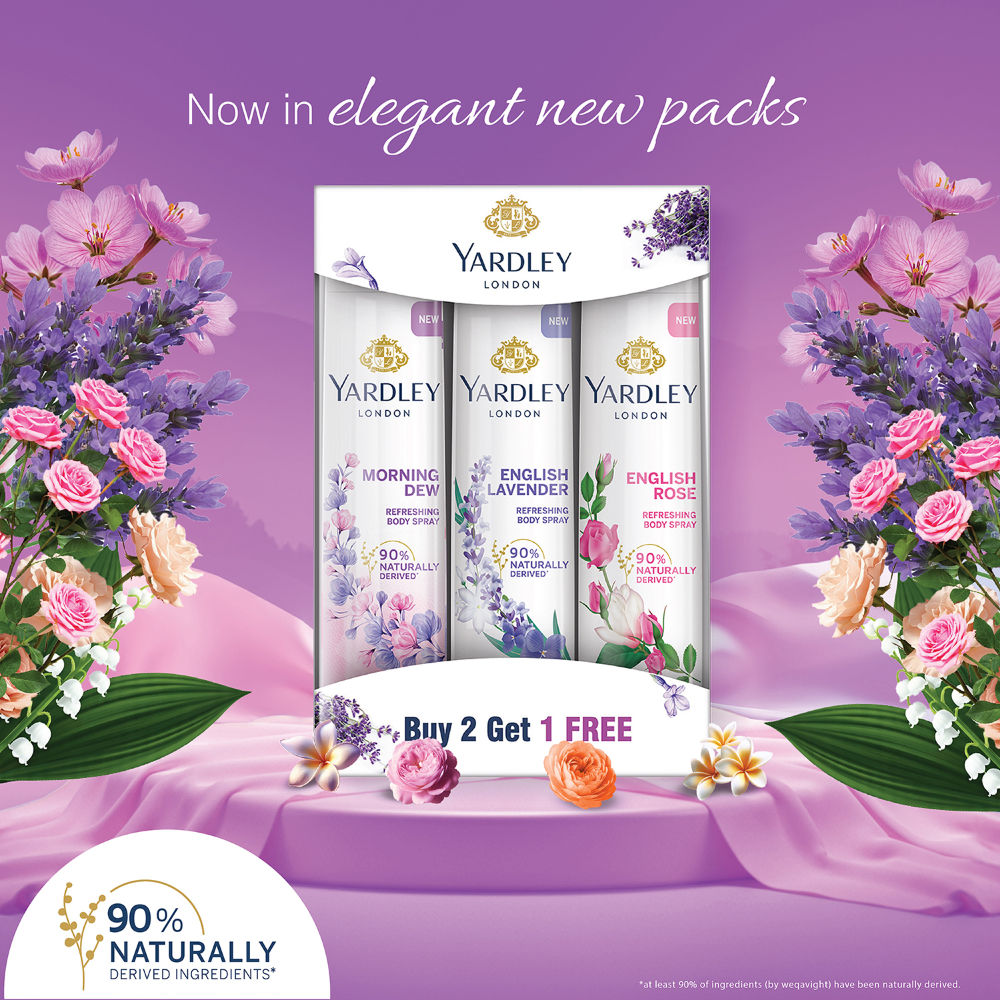 Yardley London Deodorant Body Spray Tripack For Women (Buy 2 Get 1), 150ml Each Buy at Indicrest Image 4