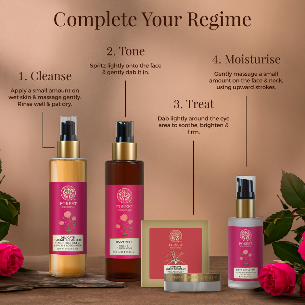 Forest Essentials Facial Tonic Mist with Pure Rosewater - Toner - Hydrates & Minimises Pores, 50ml