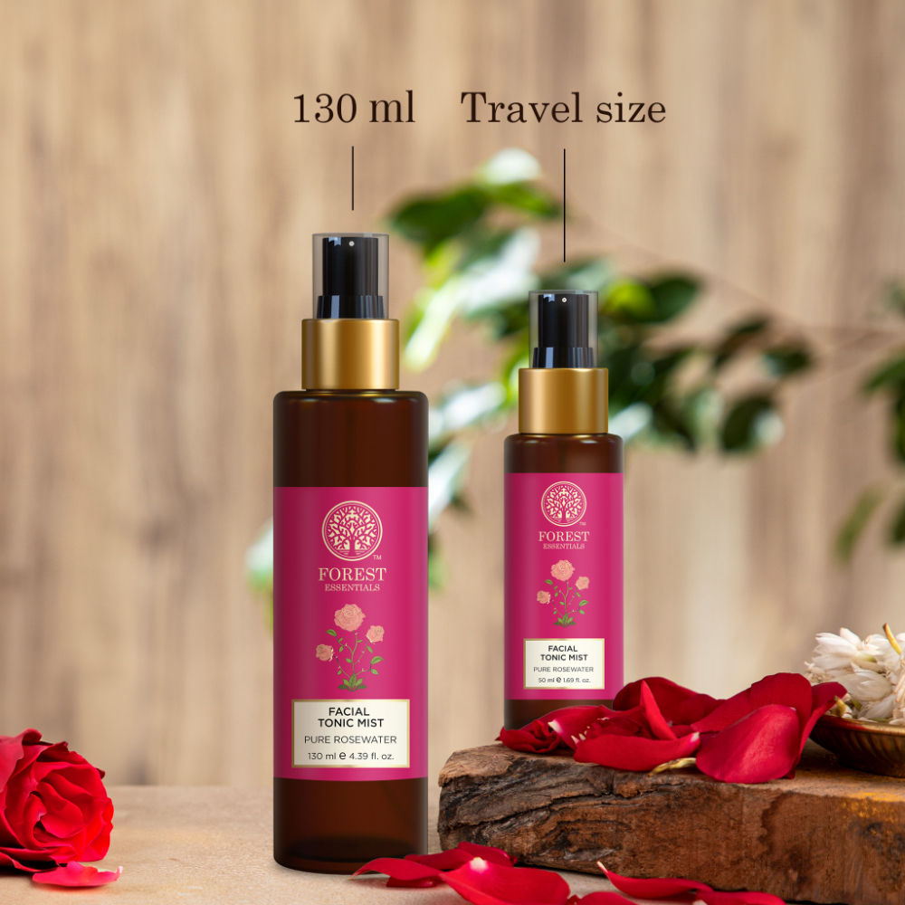 Forest Essentials Facial Tonic Mist with Pure Rosewater - Toner - Hydrates & Minimises Pores, 50ml