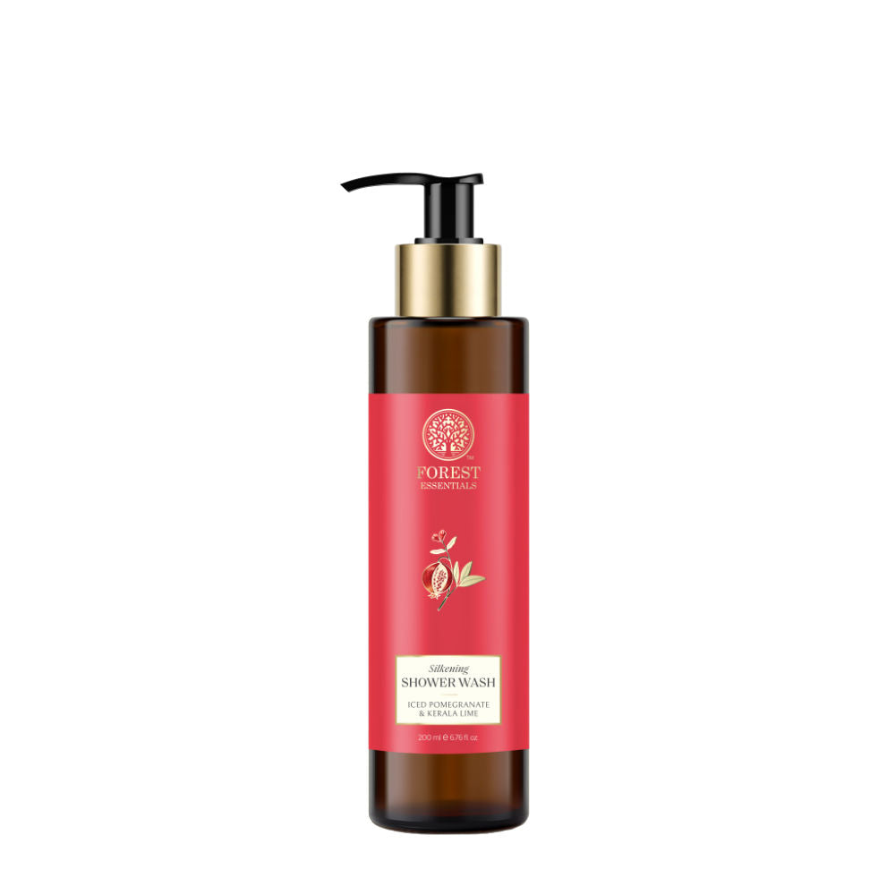 Forest Essentials Silkening Shower Wash Pomegranate Kerala Lime - Ayurvedic Body Wash Sulphate Free, 200ml, Buy from Indicrest