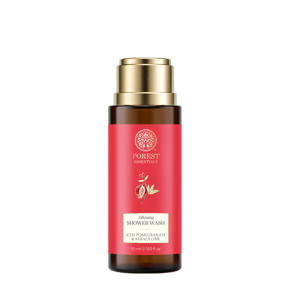 Forest Essentials Silkening Shower Wash Pomegrate Kerala Lime - Ayurvedic Body Wash Sulphate Free, 50ml, Buy from Indicrest