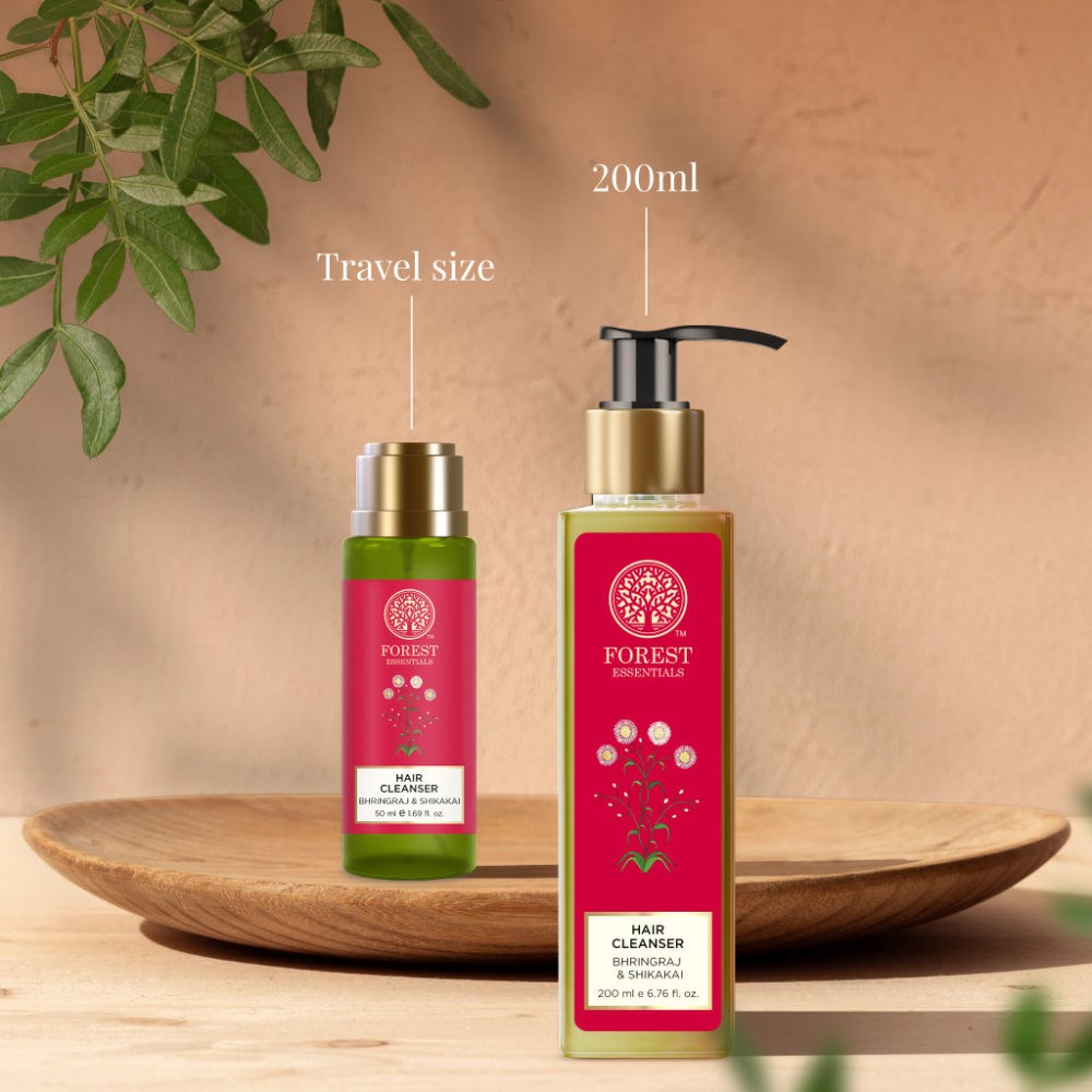 Forest Essentials Hair Cleanser Bhringraj & Shikakai - Ayurvedic Anti Dandruff Shampoo Sulphate Free, 200ml