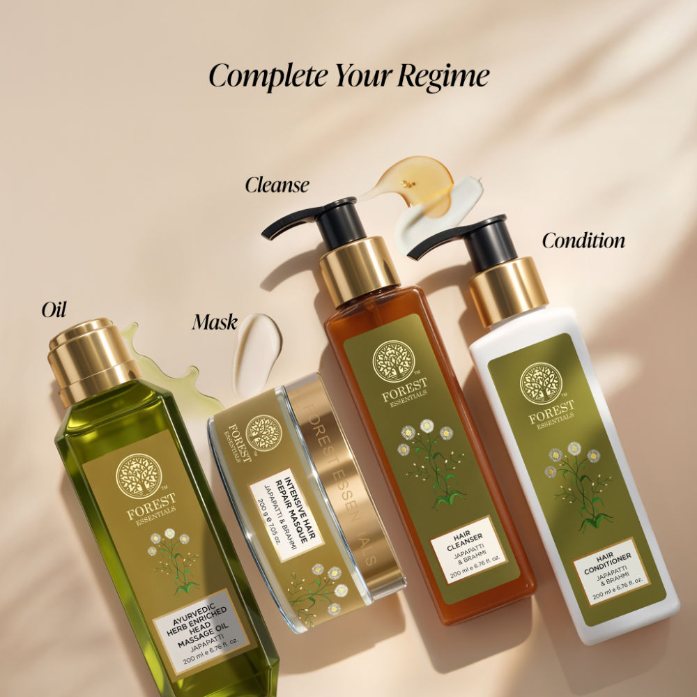 Forest Essentials Hair Cleanser Japapatti & Brahmi - Ayurvedic Anti Frizz Shampoo Sulphate Free, 200ml