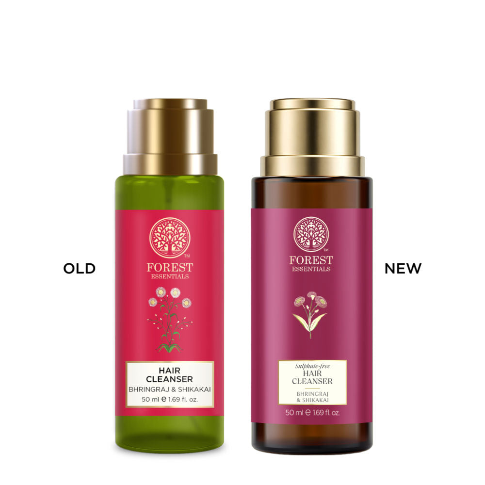Forest Essentials Hair Cleanser Bhringraj & Shikakai - Ayurvedic Anti Dandruff Shampoo Sulphate Free, 50ml