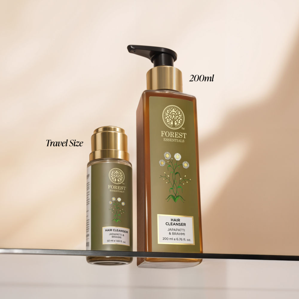 Forest Essentials Hair Cleanser Japapatti & Brahmi - Ayurvedic Anti Frizz Shampoo - Sulphate Free, 50ml