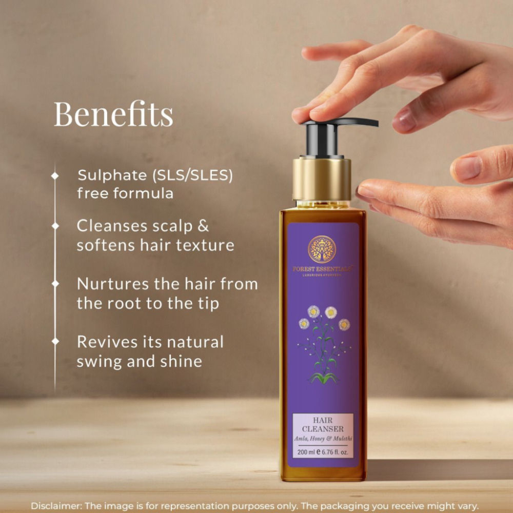 Forest Essentials Hair Cleanser Amla Honey & Mulethi - Ayurvedic Shampoo For Dry Hair Sulphate Free, 50ml