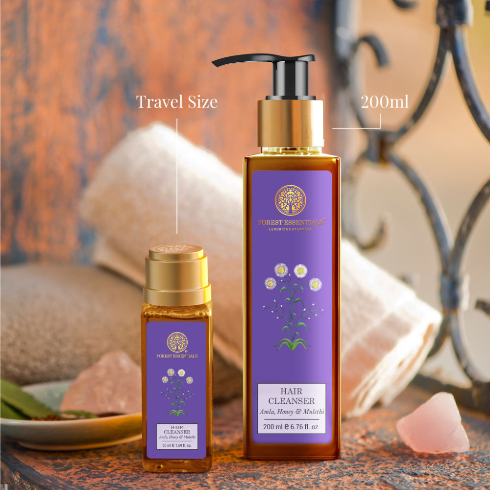 Forest Essentials Hair Cleanser Amla Honey & Mulethi - Ayurvedic Shampoo For Dry Hair Sulphate Free, 50ml