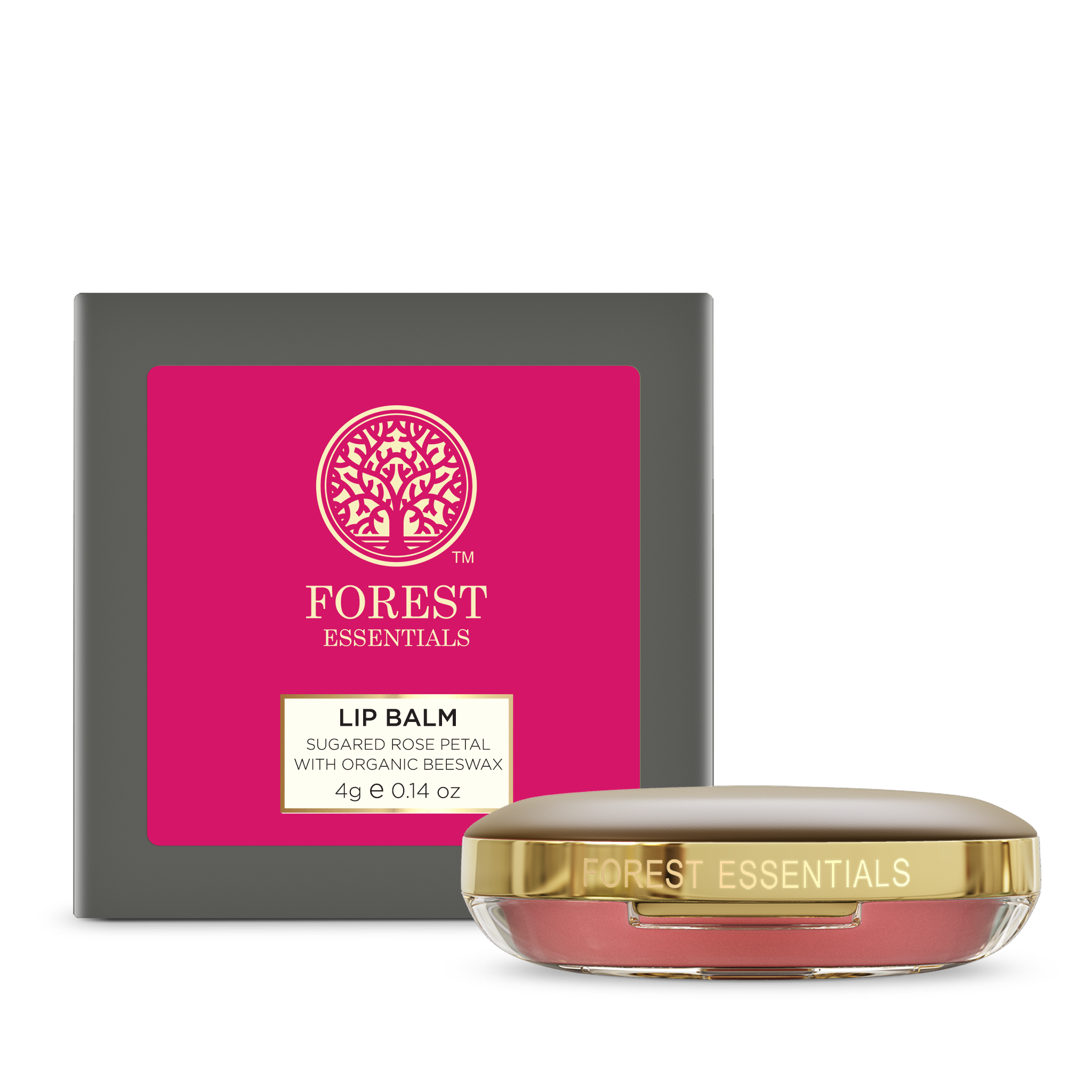 Forest Essentials Luscious Lip Balm With Organic Beeswax For Dry Chapped Lips - Sugared Rose Petal, 4g, Buy from Indicrest
