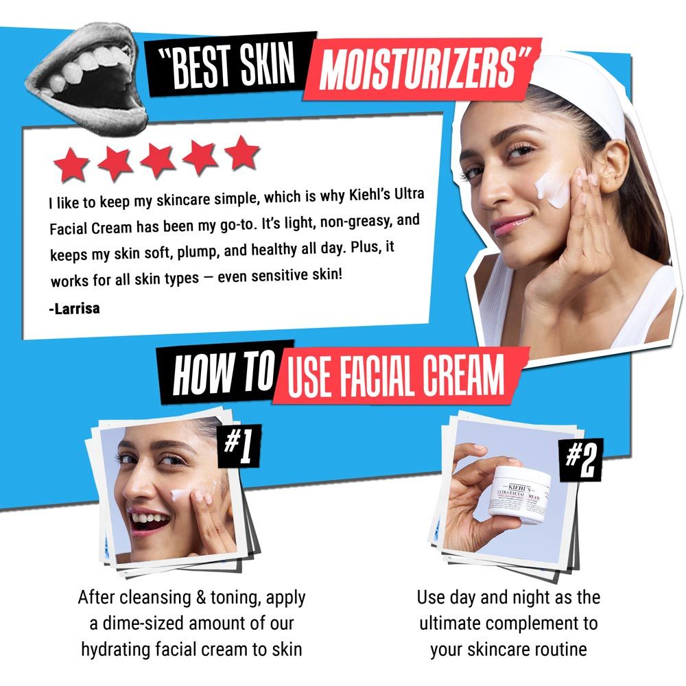 Kiehl's Ultra Facial Cream With 72 Hour Hydration - Moisturizer For Softer, Hydrated Skin, 28ml
