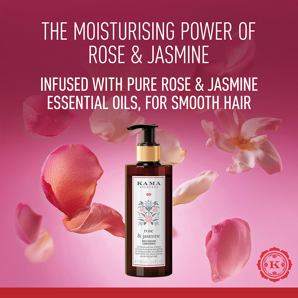 Kama Ayurveda Rose & Jasmine Moisturising Hair Conditioner, 50ml