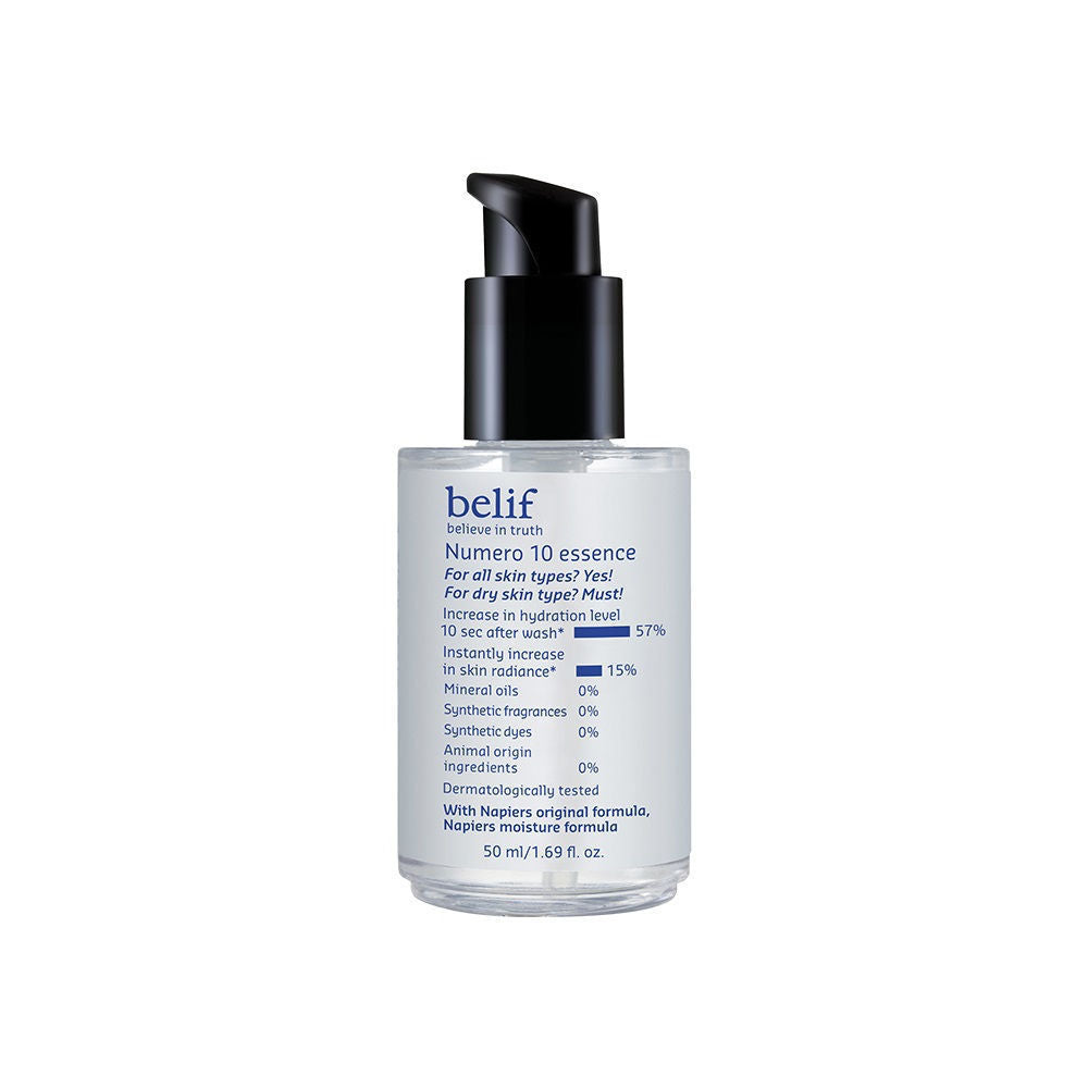 belif Numero10 Essence - Korean Vegan Water Toner & Brightening Serum for Glass Skin & Hydrated Glow, 50ml