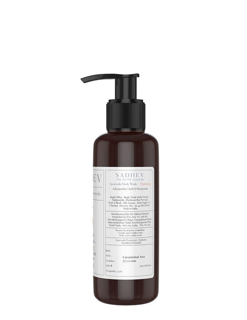SADHEV Ayurvedic Ashwagandha, Oudh & Pomegrate Hydrating Body Wash, 75ml