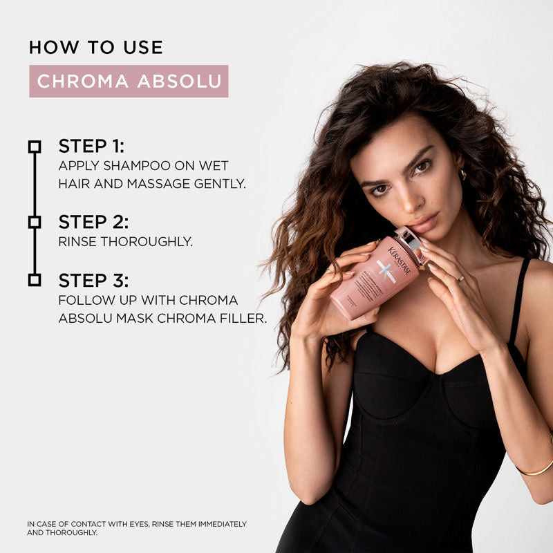 Kérastase Chroma Absolu Respect Shampoo For Colour Protection,Sulphate-Free, 500ml