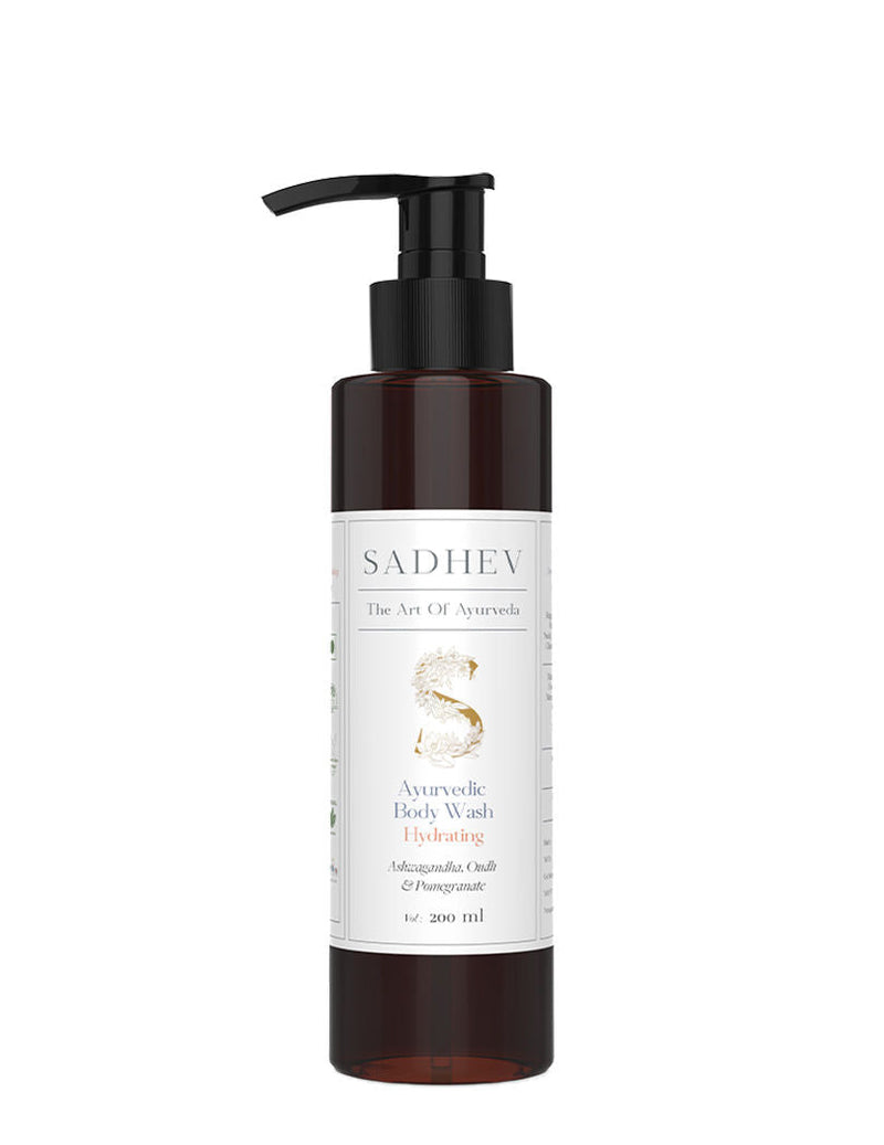 SADHEV Ayurvedic Ashwagandha, Oudh & Pomegrate Hydrating Body Wash, 200ml, Buy from Indicrest
