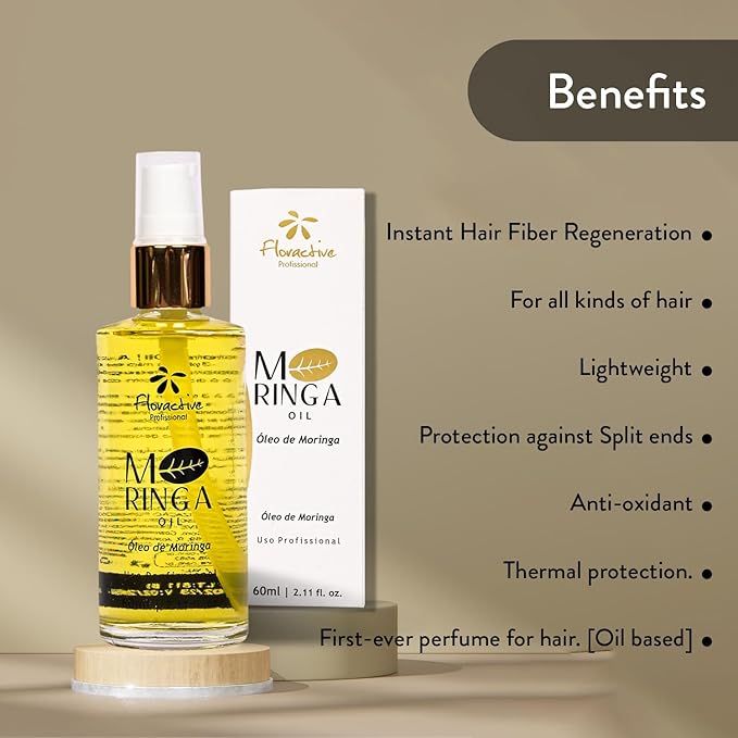 Floractive Profissional Moringa Oil 60ml | Nourishing Lightweight Hair Oil Buy at Indicrest Image 5
