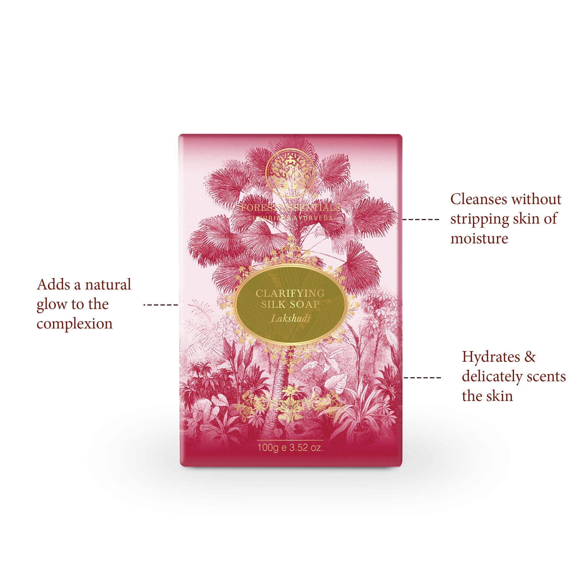 Forest Essentials Clarifying Silk Soap Lakshadi Ayurvedic Luxury Handmade Soap for Bath, 100g