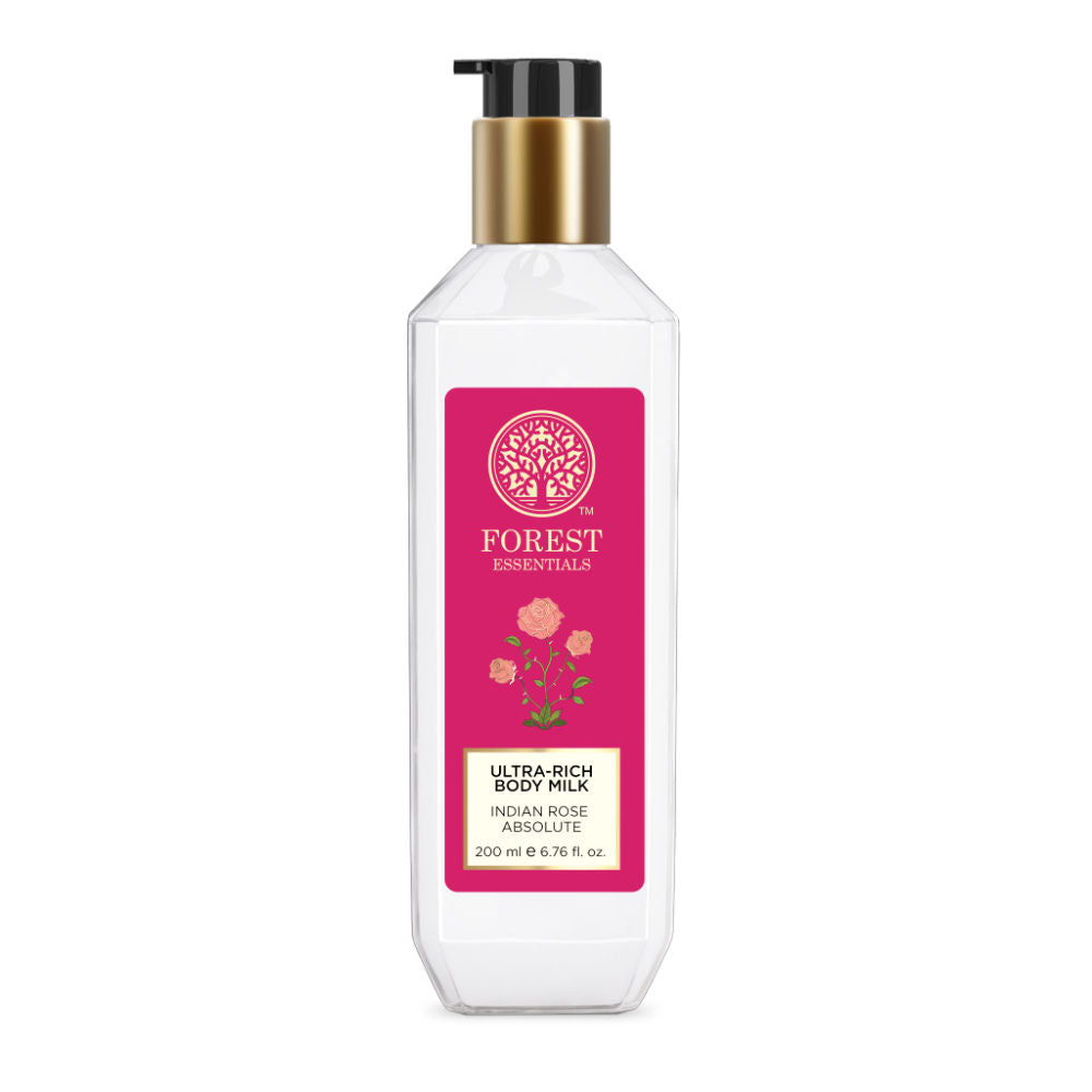 Forest Essentials Ultra Rich Body Milk - Indian Rose Absolute, 200ml, Buy from Indicrest