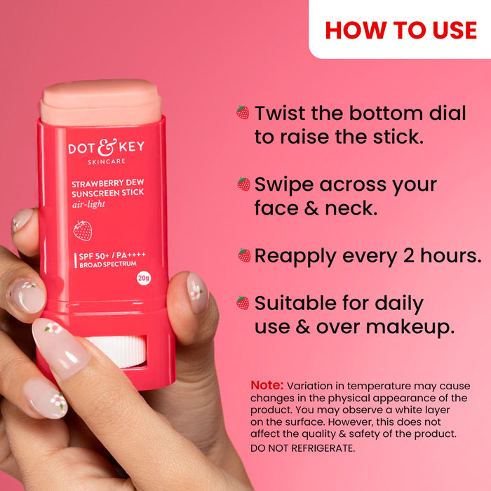 Dot & Key Strawberry Dew Sunscreen Stick SPF 50+ PA++++, 20g Buy at Indicrest Image 5