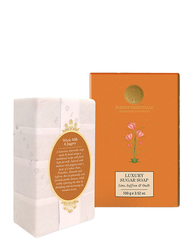 Forest Essentials Lime Saffron & Oudh Ayurvedic Luxury Handmade Soap, 100g, Buy from Indicrest