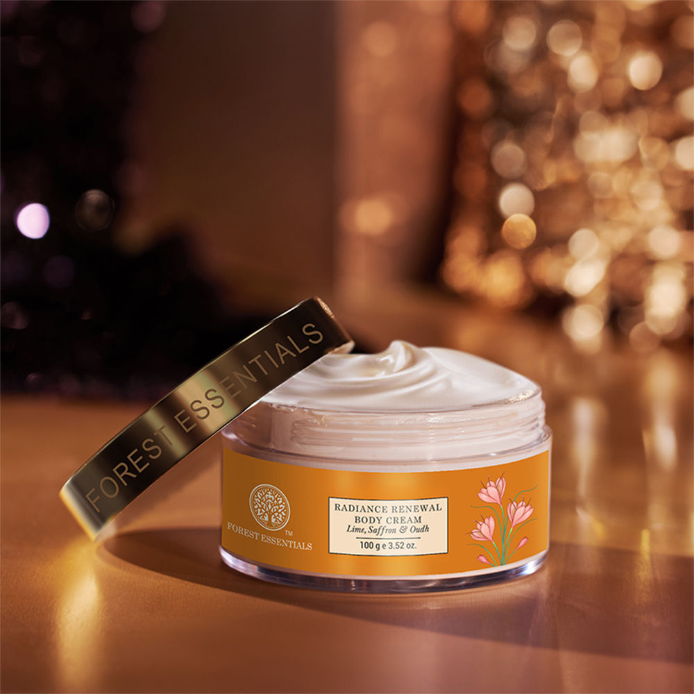 Forest Essentials Radiance Renewal Lime Saffron & Oudh Ayurvedic Body Cream, 100g