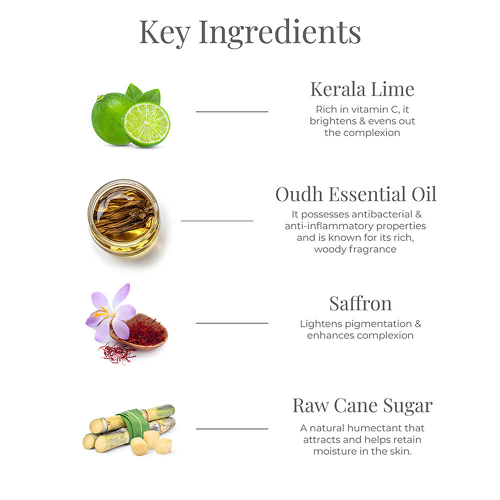 Forest Essentials Ultra-Rich Body Milk Lime Saffron & Oudh - Ayurvedic Moisturising Body Lotion, 50ml