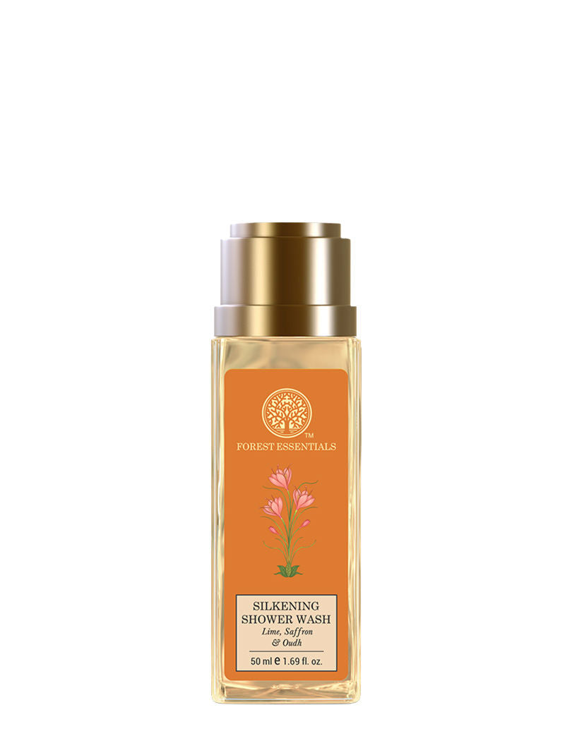 Forest Essentials Silkening Shower Wash Lime Saffron & Oudh Natural - Delicately Scented, 50ml