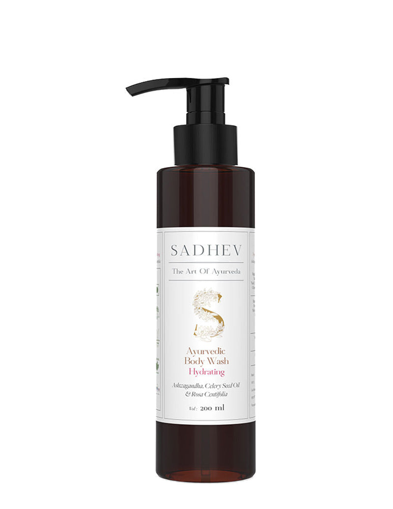 SADHEV Ayurvedic Ashwagandha, Celery Seed Oil & Rosa Centifolia Hydrating Body Wash, 200ml, Buy from Indicrest