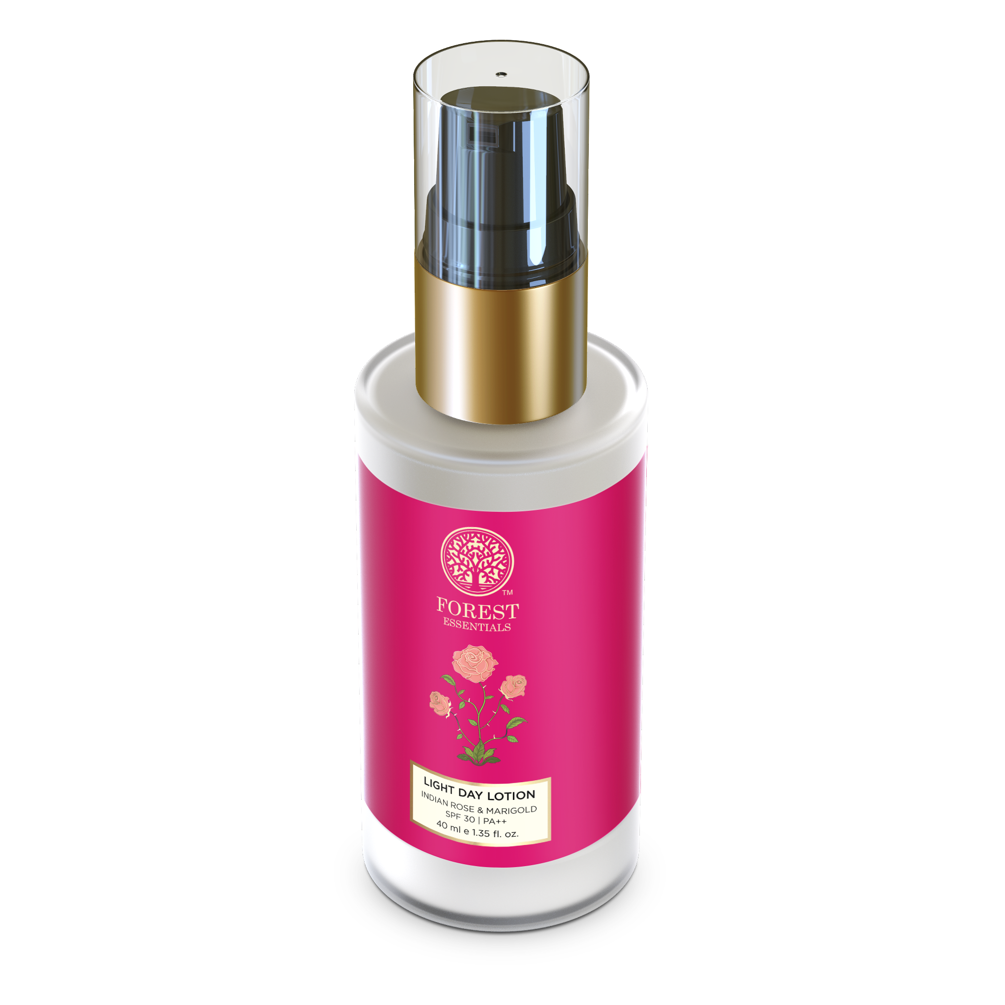 Forest Essentials Light Day Lotion Indian Rose & Marigold With SPF 30 Daily Moisturiser For Dry Skin, 40ml