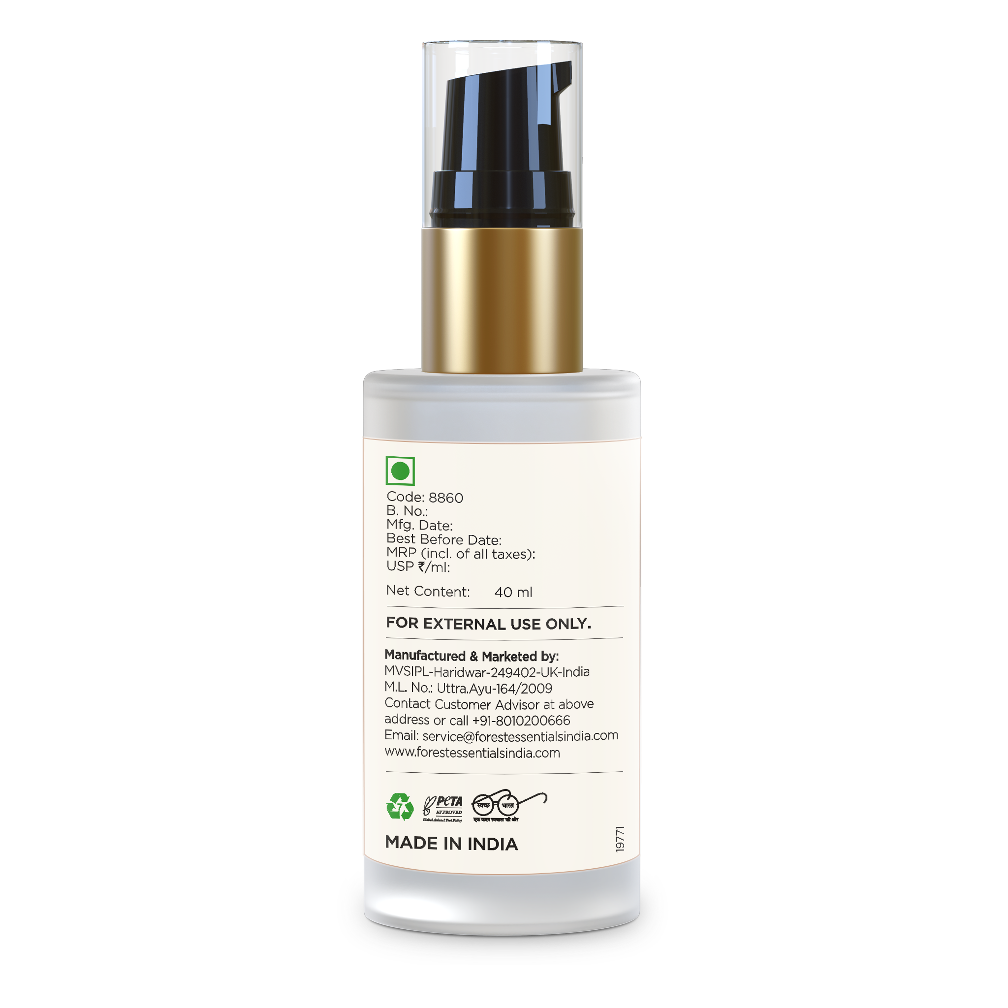 Forest Essentials Light Day Lotion Indian Rose & Marigold With SPF 30 Daily Moisturiser For Dry Skin, 40ml