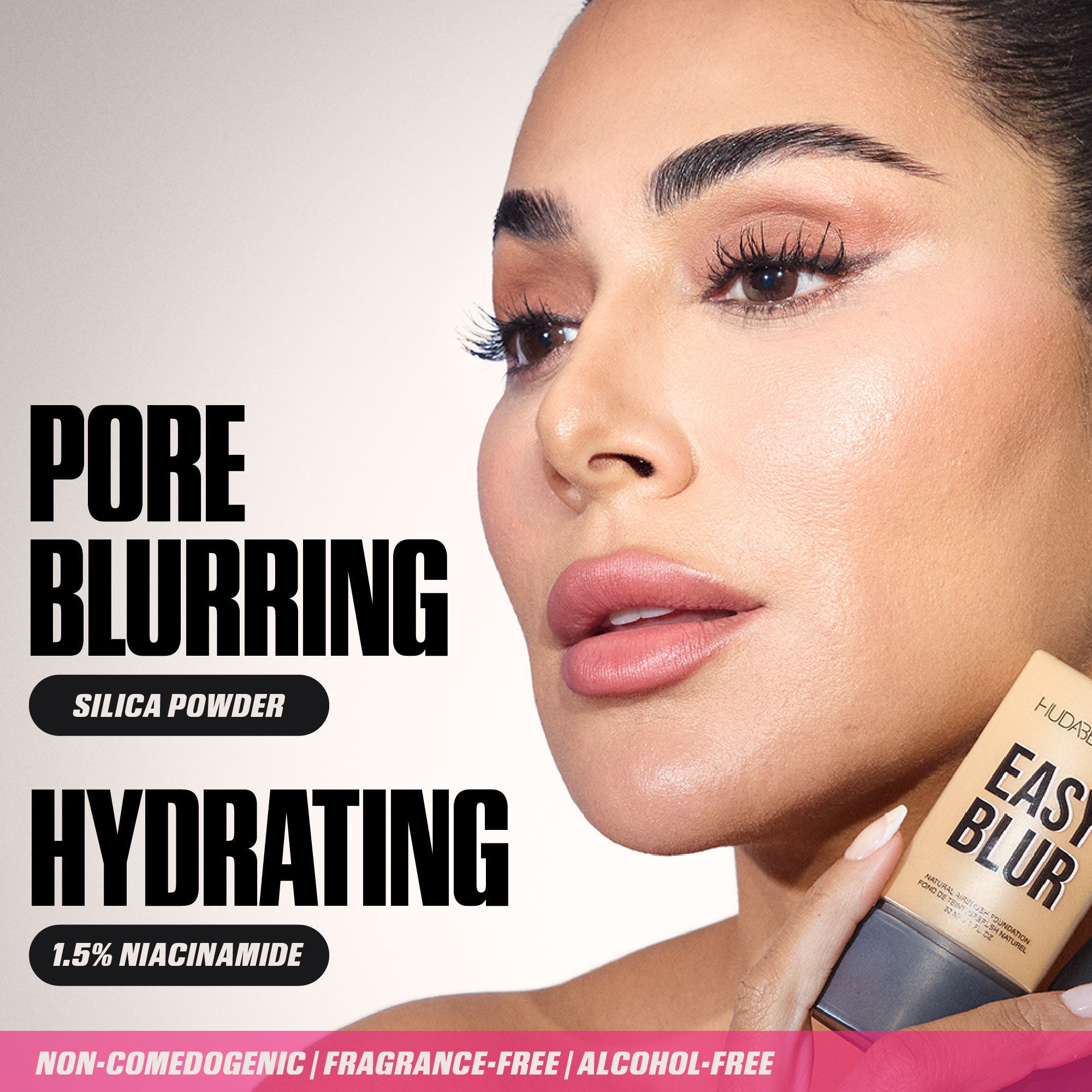 Huda Beauty Easy Blur Natural Airbrush Foundation with Niacinamide - Angel Food 110N, 30ml