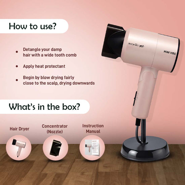 Ikonic Me Mini Vibe Hair Dryer Buy at Indicrest Image 8