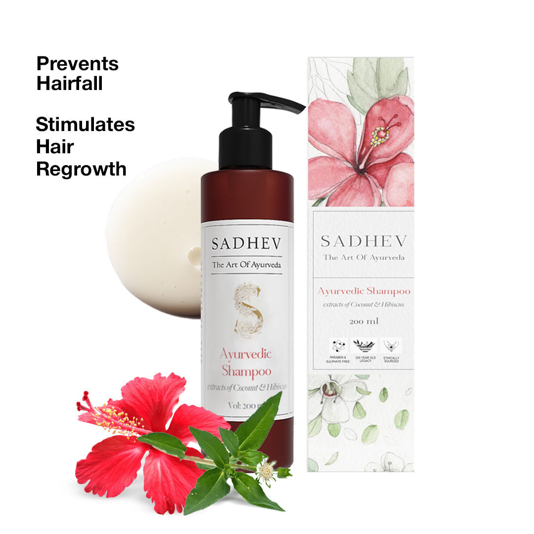 Sadhev Ayurvedic Shampoo - Coconut & Hibiscus, 200ml