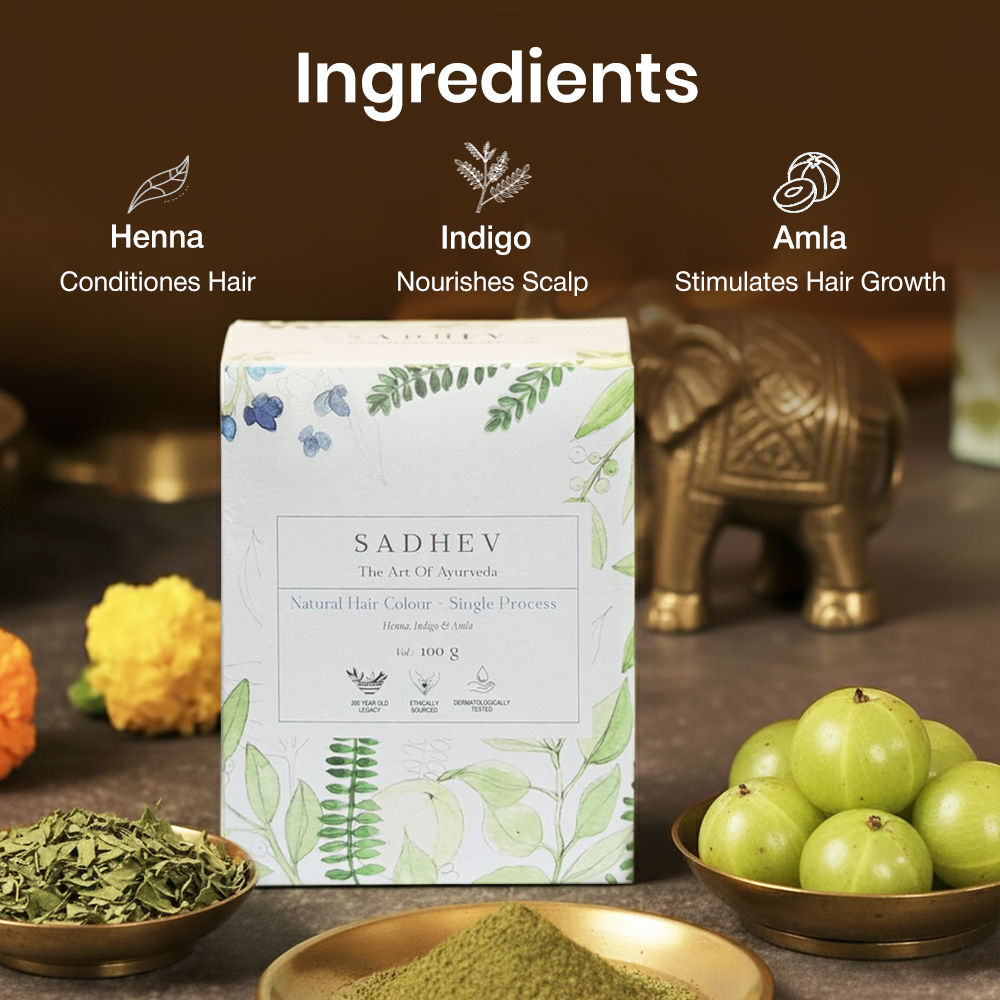 Sadhev Ayurvedic Hair Colour - Single Process, 200gm