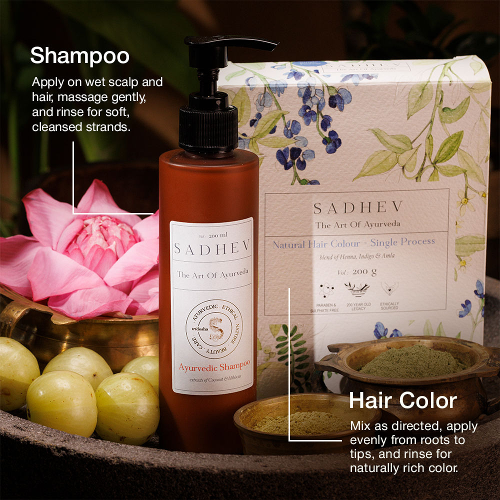 Sadhev Ayurvedic Hair Colour - Single Process, 200gm