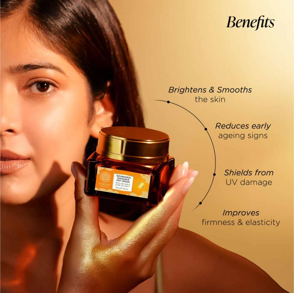 Forest Essentials Soundarya Radiance Day Cream with 24K Gold & SPF 30 PA++, 15g