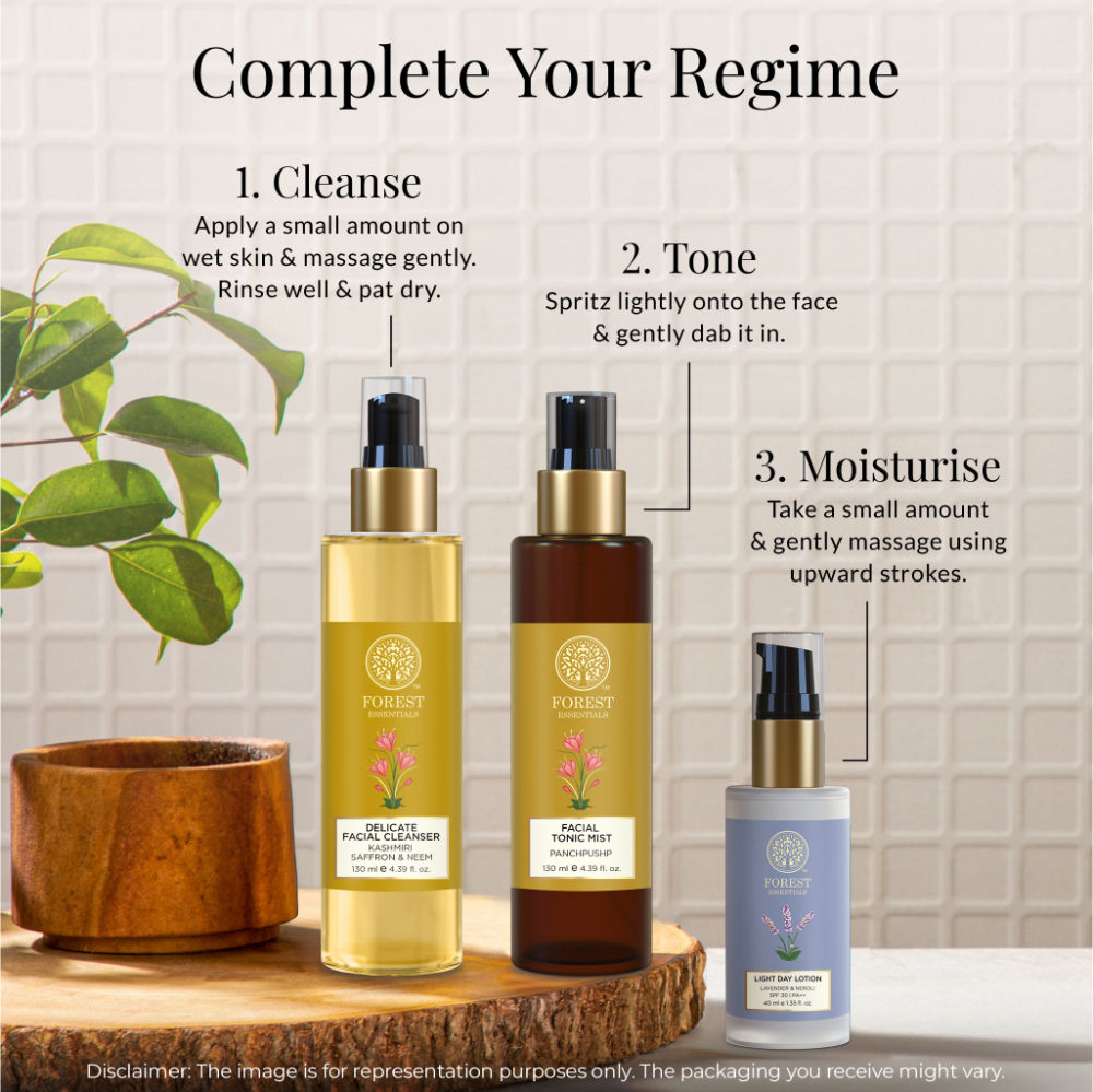 Forest Essentials Delicate Facial Cleanser with Saffron & Neem - Ayurvedic Face Wash For Oily Skin, 130ml