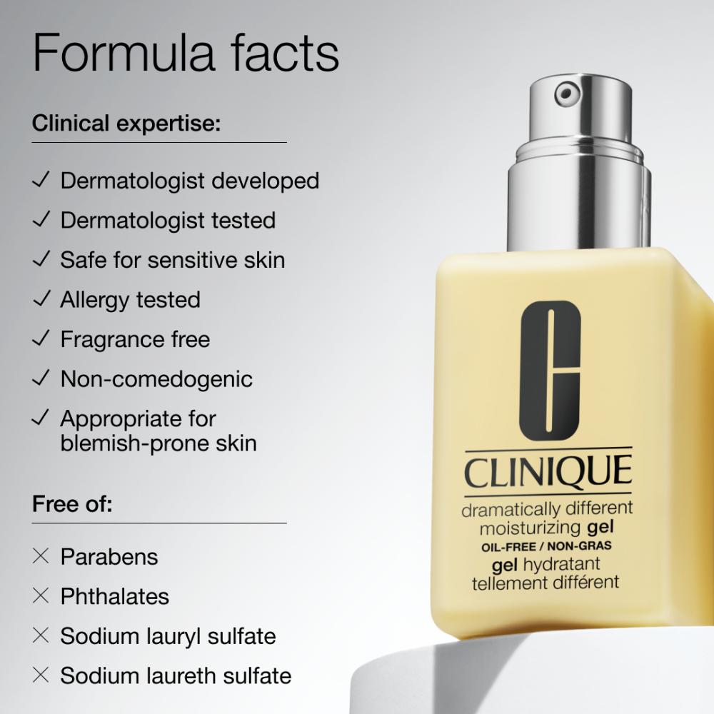Clinique Dramatically Different Moisturizing Gel Face Moisturizer with Pump for Skin Barrier Repair, 125ml