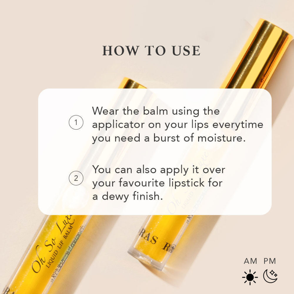RAS Luxury Oils Oh So Luxe Liquid Lip Balm - Pale Yellow, 3.2ml