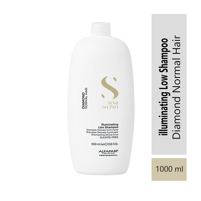 ALFAPARF MILANO Diamond Shampoo With Linseed Extract For Glossy Hair, Shine & Moisture, Sulfate Free, 1000ml
