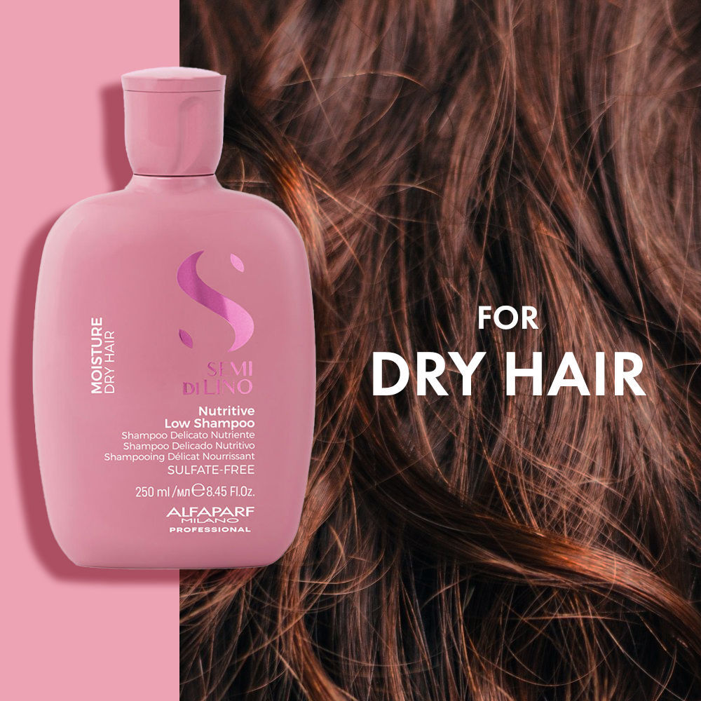 ALFAPARF MILANO Nutritive Hydration Shampoo with linseed/Flaxseeds for Dry & Frizzy, Colored Hair, 250ml
