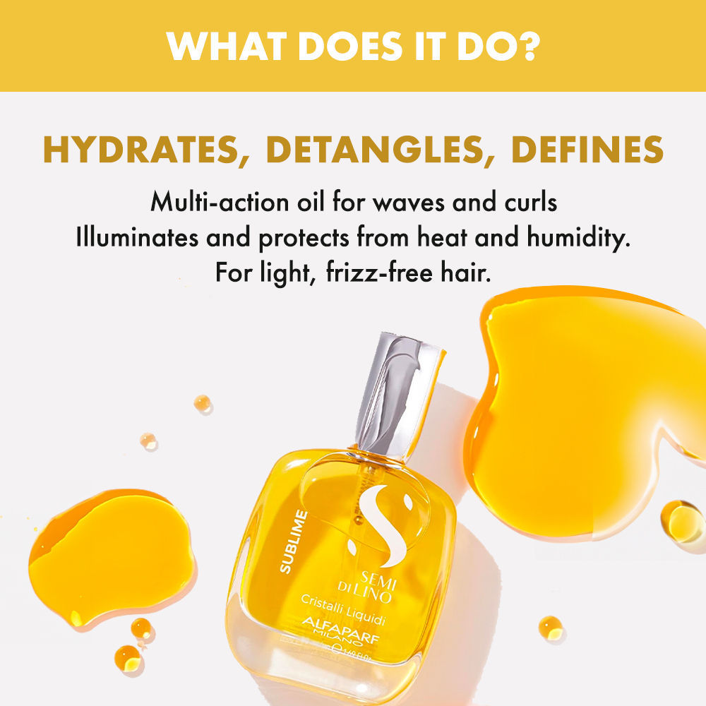 ALFAPARF MILANO Cristalli Liquidi Treatment Hair Serum, Shine Serum With Sunflower & Flaxseed Oil, 30ml