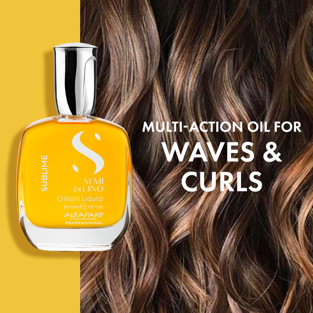 ALFAPARF MILANO Cristalli Liquidi Treatment Hair Serum, Shine Serum With Sunflower & Flaxseed Oil, 50ml