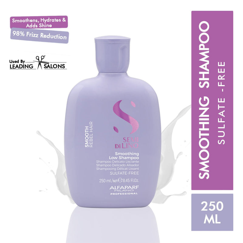 ALFAPARF MILANO Smoothing Shampoo For Dry & Frizzy Hair, Adds Smoothness, Sulfate Free, 250ml, Buy from Indicrest