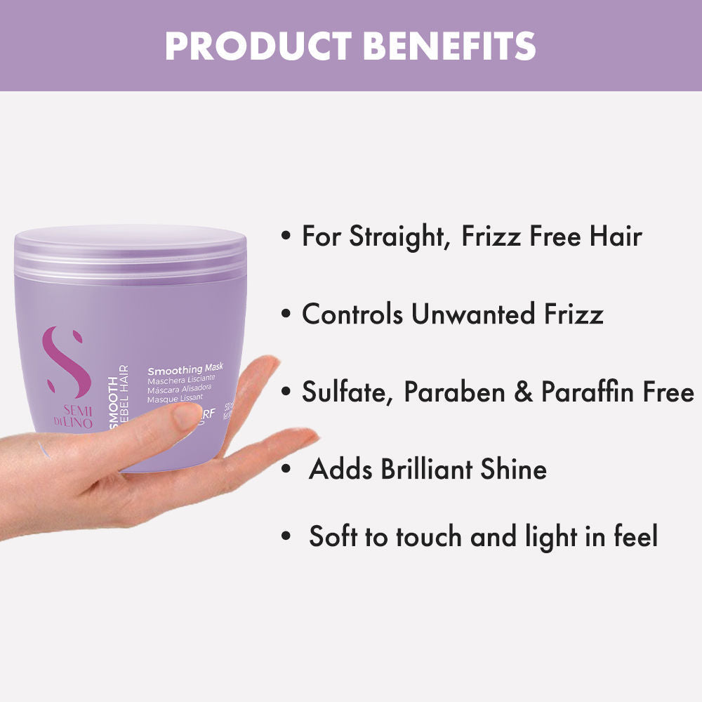 ALFAPARF MILANO Smoothing Mask - Dry & Rebel Hair, Sulfate & Paraben Free, 500ml