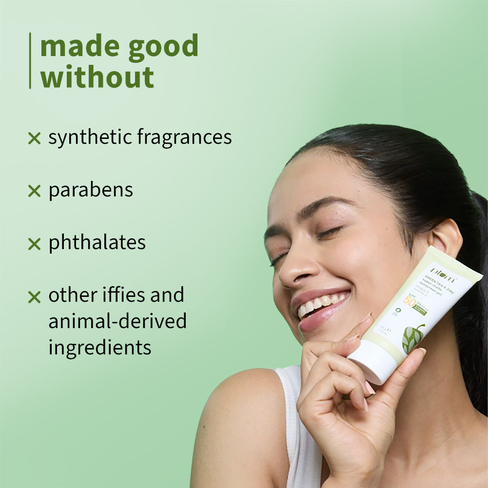 Plum Green Tea & Zinc Super-Matte SPF 50 Sunscreen Gel for Oily Skin | Instant Oil Reduction| 120-Min Water Resistant | Dermat-Tested | No White Cast, 50g Buy at Indicrest Image 9