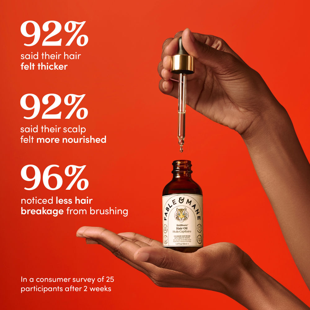 Fable & Mane Holiroots Treatment Oil With Ashwagandha & Amla For Hydration & Healthier Hair, 55ml
