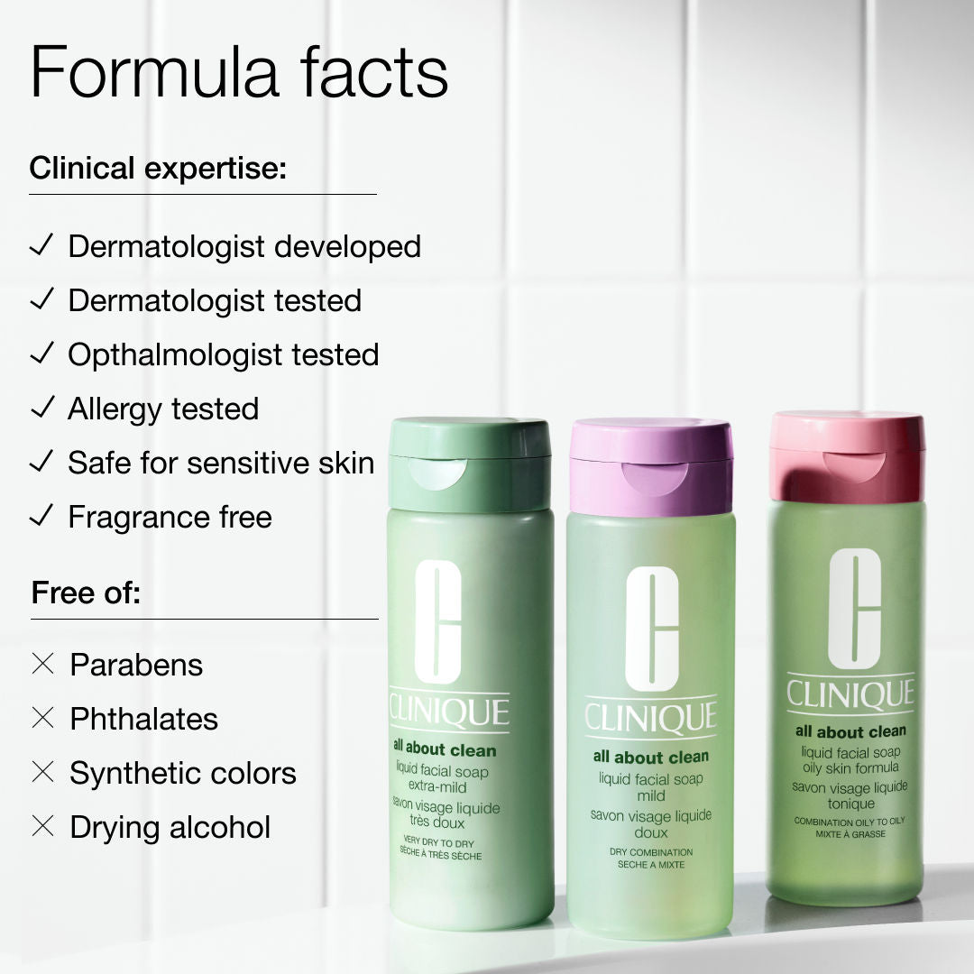 Clinique Liquid Facial Soap Mild - Dry Combination Facewash, 30ml