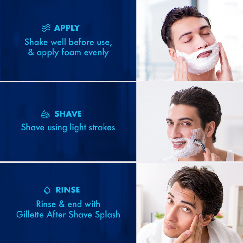 Gillette Classic Sensitive Shave Foam 33% Extra, 418g Buy at Indicrest Image 6